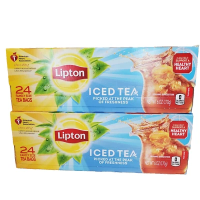 Bolsas de té heladas sin azúcar Lipton TAMAÑO FAMILIAR 48 bolsas de té en total (24Ctx2) BB06/25 Foto 1 de 4