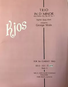 Trio In D Minor (from D Minor Trio, Op.49,No.1) by Sigfrid Karg-Elert, arr. Waln - Picture 1 of 1