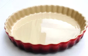 Le Creuset Steinzeug geriffelt Flan/Kuchen/Torte Backgeschirr 11 Zoll/28 cm Kirsche - Bild 1 von 6