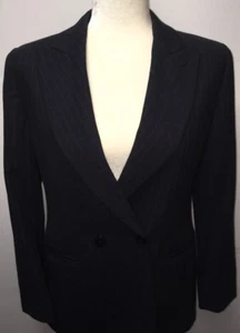 Giorgio Armani Ladies Blazer 6 pinstripe Navy - Picture 1 of 5