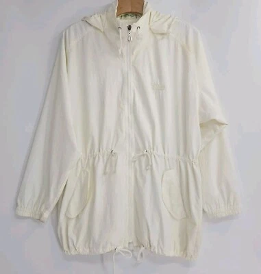 Cortavientos Dion Dunlop Talla Grande Capucha Extraíble Marfil Nylon Cremallera Completa De Colección  Foto 1 de 4