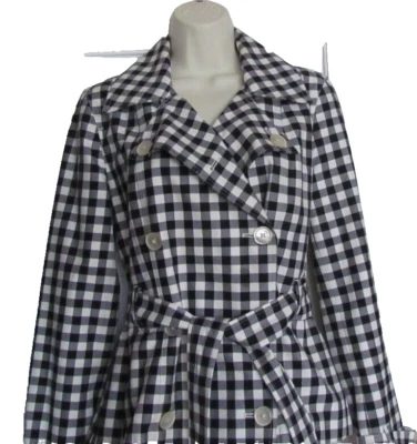 Lauren Ralph Lauren женщин размер S короткое пальто подпоясанный куртка Buffalo клетку черный - Изображение 1 из 4