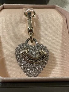 nwt juicy couture Puffed Pave Heart Charm In Original Box #YJRU0930 - Picture 1 of 11