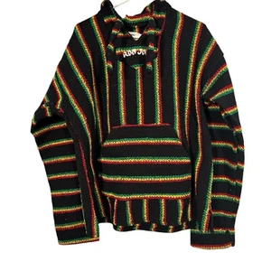 Ron Jon Surf Shop Size XL Rasta Rug Hoodie Poncho Hippy Surfer Beach Shirt - Picture 1 of 12