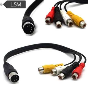 Din 5 Pin Male to 4 RCA Phono Female Sockets Adapter Audio Video Cable 5Ft - Picture 1 of 6