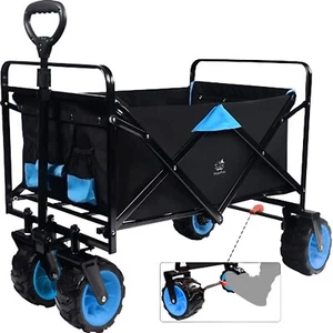 Collapsible Heavy Duty Wagon Cart Outdoor Folding Utility Camping Garden Beach - Picture 1 of 33