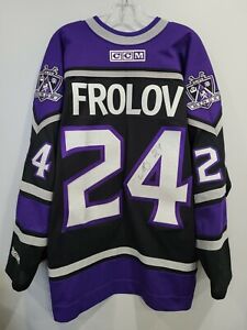 Autographed CCM NHL Los Angeles Kings Alexander Frolov 24 Jersey Mens 2XL Sewn