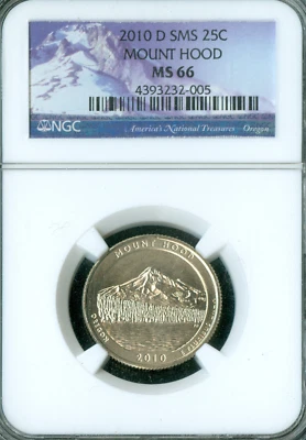 2010 D MOUNT HOOD  PARKS QUARTER MS66 SMS  * - Image 1 of 2