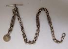 Lovely Victorian   ANTIQUE Sterling Silver  FANCY LINK  Albert WATCH CHAIN  13in