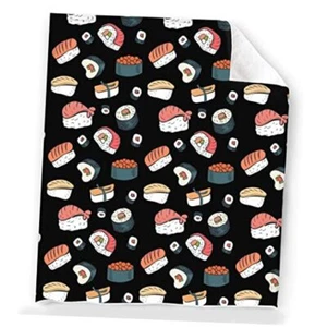 Throw Blanket Warm Ultra-Soft Micro Fleece Blanket for Bed Couch 60"x50" Sushi - Picture 1 of 8