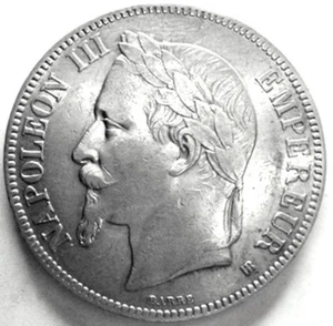FRANCE (FRANCIA) Napoleon III,5 Francs Strasbourg 1868  - Imagen 1 de 8