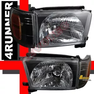 Black Headlights Corner Signal Lights RH + LH For 1999-2002 Toyota 4Runner  - Picture 1 of 6