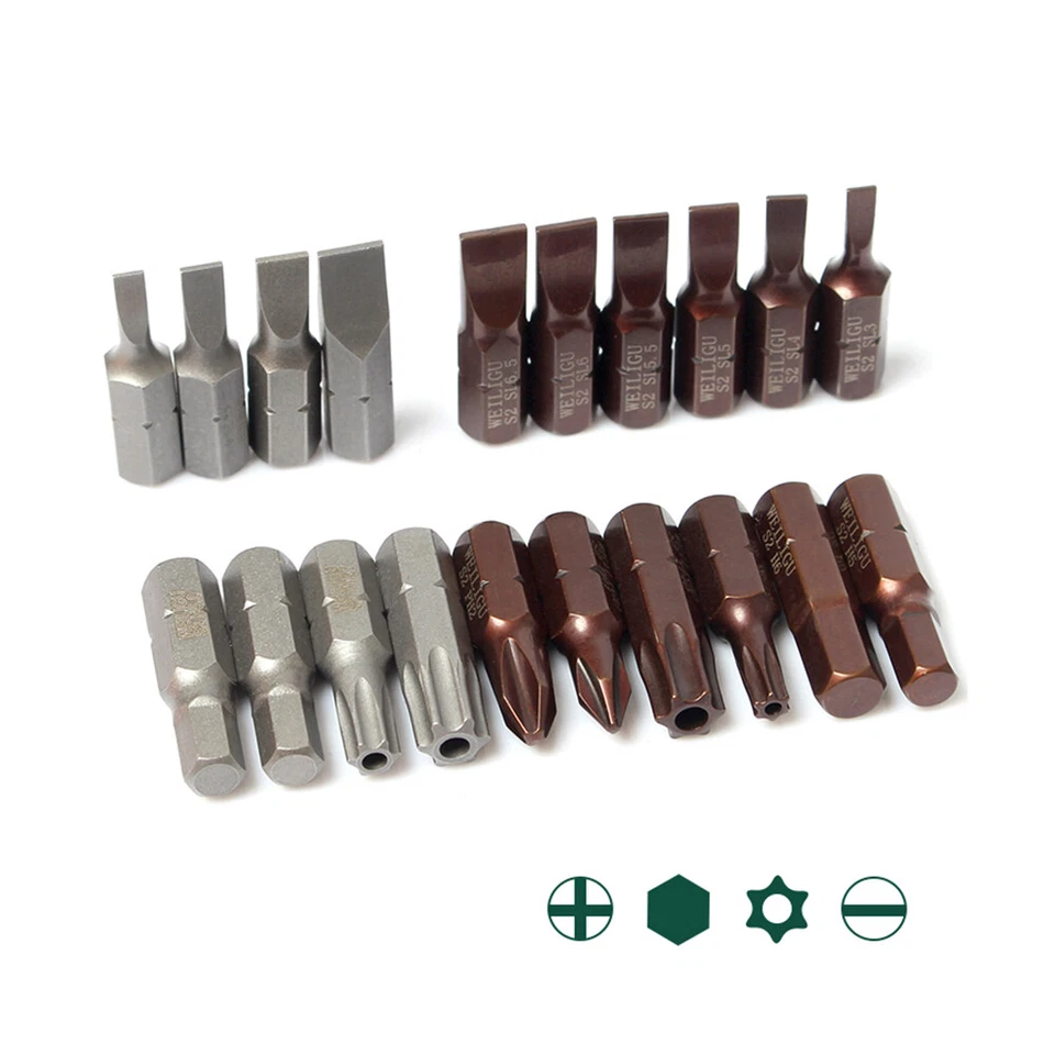 Hexagonal/Phillips/Flat Head/Plum Blossom Magnetic Screwdriver Bits Length 25mm - Image 1 of 1