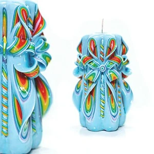 Peacock - Carved candle 100% handmade - Gift - Mother's day - Wedding - Birthday - Picture 1 of 5