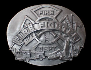 FEUERWEHR GÜRTELSCHNALLE SCHÖN SISKIYOU ZINN NEU - Bild 1 von 2