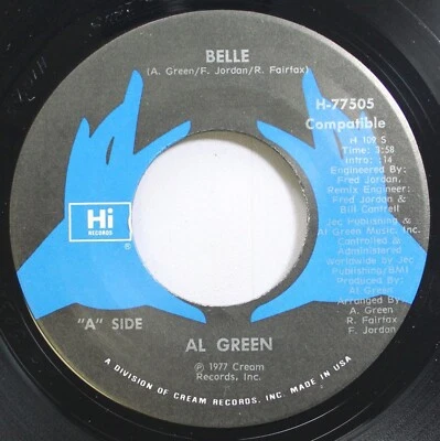 Soul Nm! 45 Al Green - Belle / Chariots Of Fire On Hi Records - Image 1 of 2
