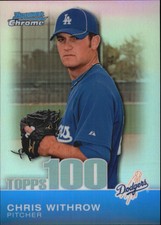 2010 Bowman Chrome Topps 100 Prospects Refractors Card #TPC36 Chris Withrow