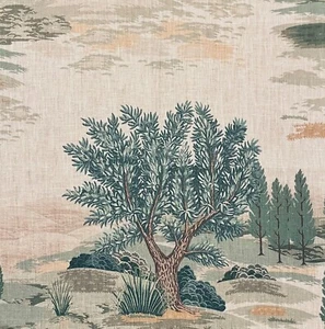 OSBORNE & LITTLE Monteverde Printed Linen Trees Remnant New - Picture 1 of 1