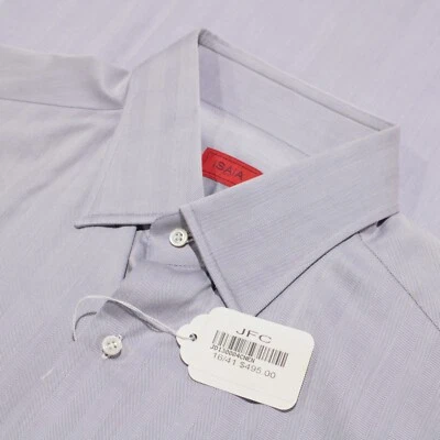 Isaia NWOT 100% Cotton Casual Button Down Shirt Size 16 / 41 In Purple - Image 1 of 4