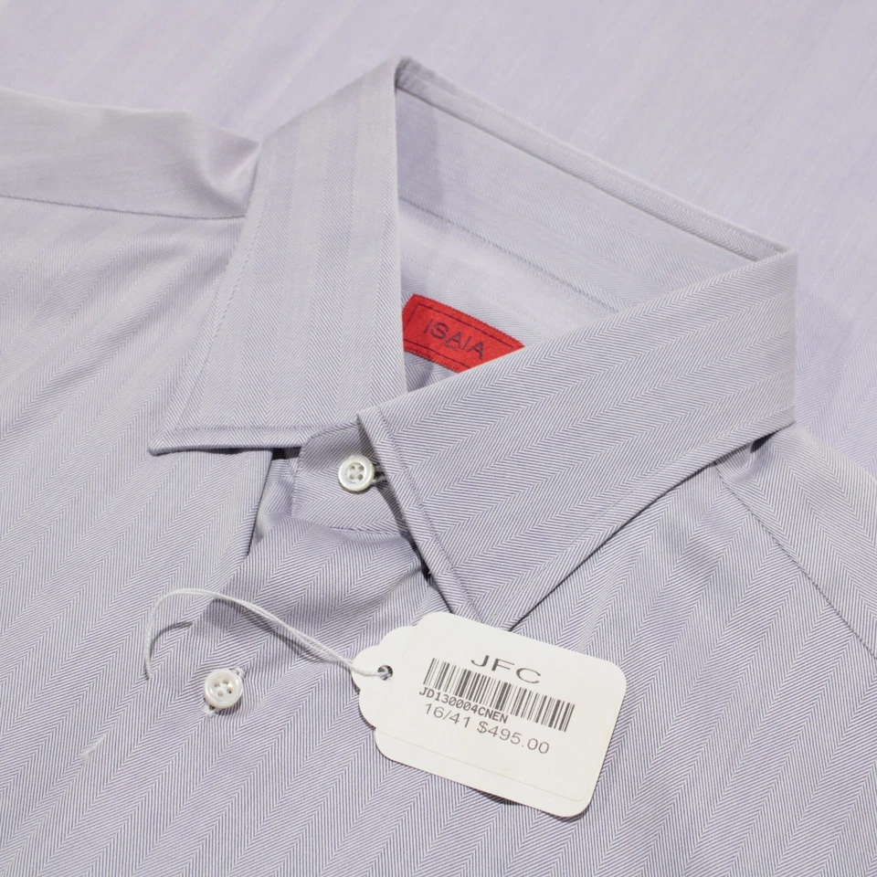 Camisa informal con botones Isaia nueva sin etiquetas 100 % algodón talla 16/41 en púrpura Foto 1 de 4