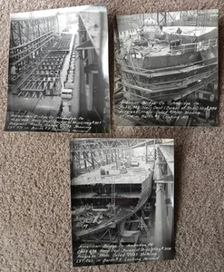 NAVY SHIP BUILDING AMERICAN BRIDGE CO. 1943 8X10 SET OF 5 PHOTOS - Picture 1 of 1