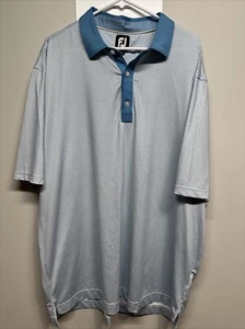 FootJoy Golf Poloshirt Herren 2XL Performance blau Muster EUC! - Bild 1 von 7
