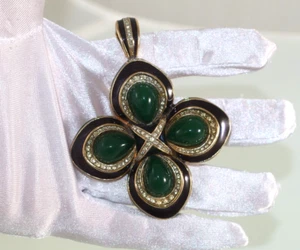 Fab! Huge! Vintage D'Orlan Maltese Cross Pendant Mogul - Picture 1 of 11