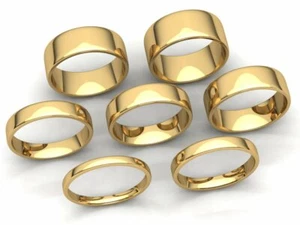 Comfort Fit EuroDome Wedding Band Ring Mens Womens 2mm-8mm Solid 10k Yellow Gold - Picture 1 of 29
