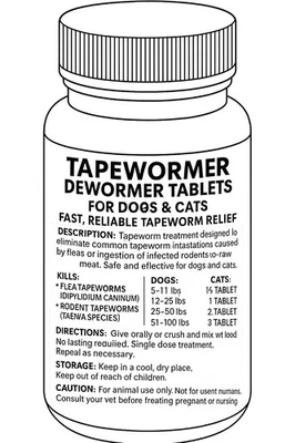 DOGSSUPPLIESRUS Dog Health Care- Tapeworm Killer 4 Dogs & Puppies5 to 20lbs - ONE DOSE does it!