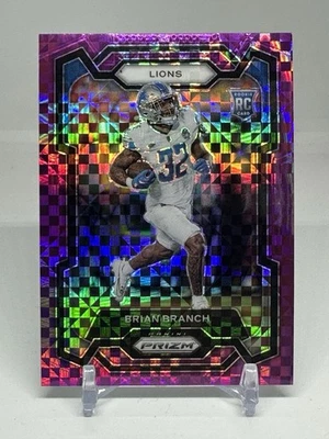 2023 Panini Prizm - Rookies Brian Branch #328 Purple Pulsar Prizm (RC) - Image 1 of 2
