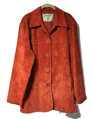 Vtg St Johns Bay Lge ? Burnt Orange Washable Button Suede Leather Jacket Blazer - Image 1 of 4