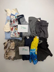Lote de 10 piezas de ropa pantalones de manga larga y corta mixtos para niño talla 18 y 24 meses - Imagen 1 de 7