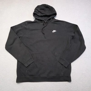 Nike Hoodie Mens Large Black Pullover Sweatshirt Swoosh Logo 804346-010 Athletic - Picture 1 of 15