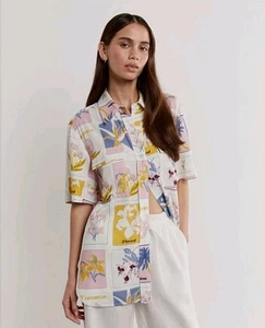 New JAG Mia Postcard Shirt Women's Blouse Floral Beach Print BNWOT RRP$150 - Picture 1 of 5