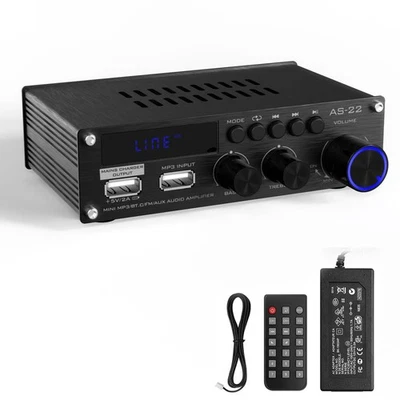 Mini Amplifier, 2 Channel Stereo Amplifier, Power Amplifier Max 300Wx2 Output... - Image 1 of 4