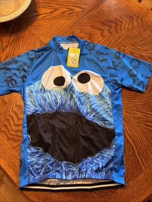 Camiseta deportiva ciclista Cookie Monster cremallera completa personaje de Plaza Sésamo por Moxilyn XL NUEVA CON ETIQUETAS Foto 1 de 4