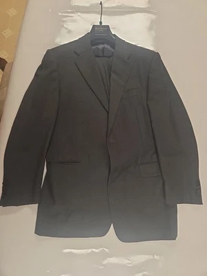 Traje a medida Hickey Freeman 41R 34R Loro Piana Tasmanian Super 120s Charcoal Woo Foto 1 de 4
