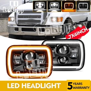 2PCS 7x6" 5x7" Led Headlights Z-Shaped Hi/Lo BeamFor Ford F150 E150 E250 E350 - Foto 1 di 15