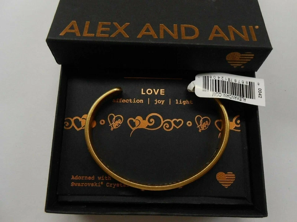 Alex and Ani Gold Love Cuff Bracelet A17CF01RG
