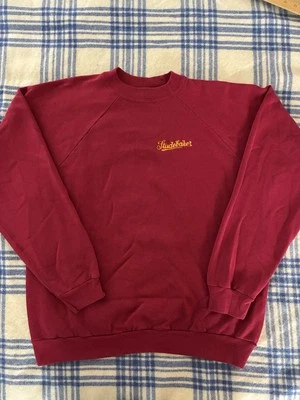 Sudadera De Colección Años 90 Hanes Studebaker Roja Cuello Redondo Para Hombres XL Bordada Teatro Foto 1 de 4