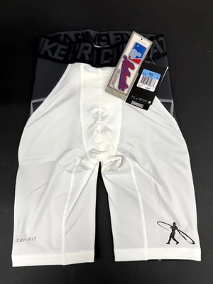 Pantalones Cortos Atléticos Nike Pro Combat Para Hombre de Compresión Mediana 677155 Blanco ¡NUEVOS! Foto 1 de 4