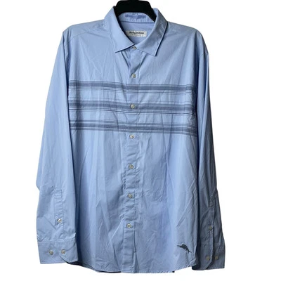 Tommy Bahama The Siesta Key Skyline Stripes Button Down Long Sleeves Shirt Large - Image 1 of 4