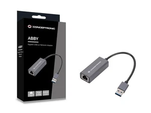 Conceptronic ABBY08G Gigabit USB 3.0 Netzwerkadapter, Wake-on-LAN, kompatibel mi - Photo 1/4