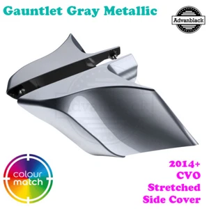 Gauntlet Gray Metallic CVO Stretch Side Cover fit 14+ Harley FLHX Ultra Touring - Picture 1 of 10