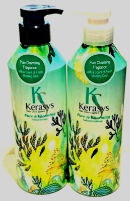 KERASYS HAIR CLINIC SYSTEM PURE/ CHARMING PERFUME SHAMPOO & CONDITIONER 600ml ea - Image 1 of 2