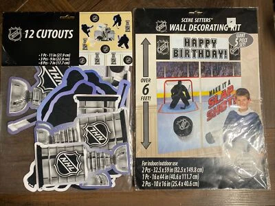 NHL Hockey Cutouts 12 Piece Room Decorating Set & 6 Foot Scene Setters Wall Kit - Image 1 of 4