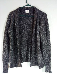 St. John’s Bay - Women's Open Front Marled Knit Sweater Cardigan Gray - Medium - Picture 1 of 6