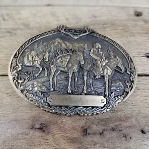 Montana Silversmiths Herren Pferderucksack und Reiter Gürtelschnalle bronzefarben - Bild 1 von 5