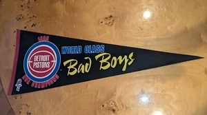 1989 DETROIT PISTONS WORLD CLASS 30" BAD BOYS PENNANT VTG NBA CHAMPIONS BLACK - Picture 1 of 7