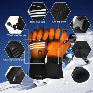 Winter Electric Heated Gloves Liner For Men With Rechargable Battery Waterproof - Picture 1 of 12